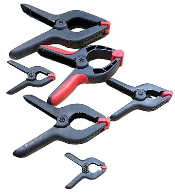 Heavy Duty Spring Clamps Nylon Plastic Quick Grips Clips Grip 2” 3” 4” 6” 9” • £18.99