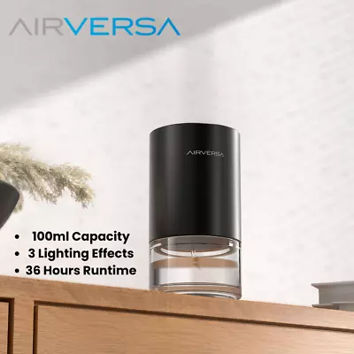 Airversa Diffuser Aroma Essential Oil Black 𝟭𝟬𝟬𝗺𝗹 LED Humidifier Waterless • $79.99