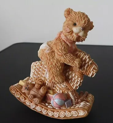 Teddy Bear Rocking Horse Ornament 10cm Leonardo Figurine Home Birthday Gift Idea • £8.95