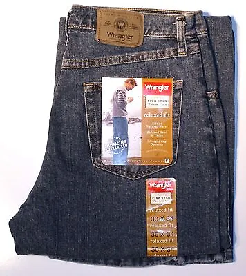 New Wrangler Five Star Relaxed Fit Jeans All Men`s Sizes Four Colors Available • $29.99