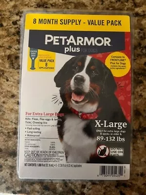 *8 Month Supply* PetArmor Plus For Dogs Flea & Tick Control X-Large (89-132 Lbs) • $26.95