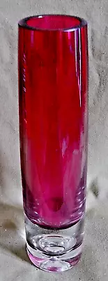 Vintage Cranberry Glass Bubble Vase 23 Cms • £8