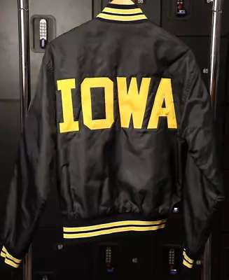 Vintage Black Iowa Hawkeyes West Wind Full-Button Jacket College Football Size M • $49.99