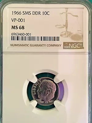 NGC MS68 1966 SMS VP-001 Dime Rare Doubled Die Registry Quality Top Of The Pop • $699.98