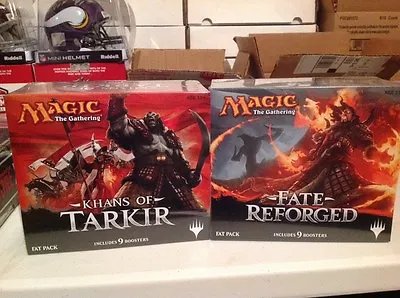 M T G    2 Box Lot   Khans Of Tarkir & Fate Reforged  Fat Packs Fact Seald New • $135