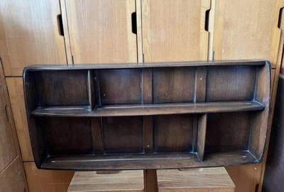 £39.99 • Buy Ercol Elm Mid Century Windsor Plate Rack Storage Shelf Dark Wood