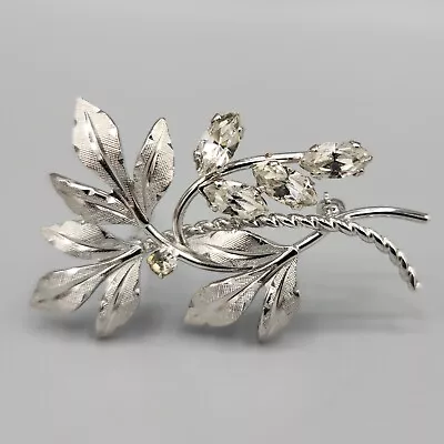 Vintage Van Dell Sterling Silver Marquise Crystal Fancy Floral Brooch 5.6g • $36.28