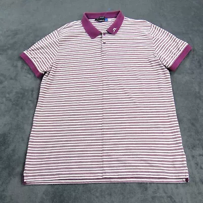 J Lindeberg Polo Shirt Mens XXL Purple Regular Fit Athletic Performance Golf • $35.99
