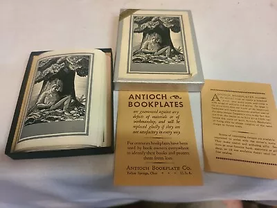 Bookplates 50 Pc Lot Vintage Antioch In Box Man Under Tree Reading • $91