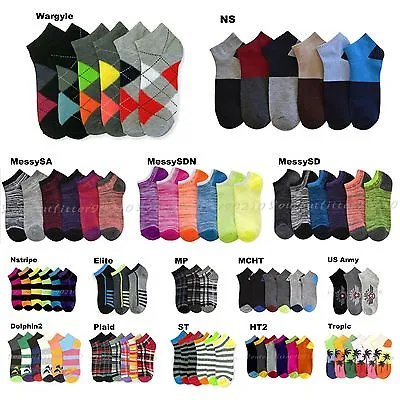 3 6 12 Pairs Lot Mens Womens Design Socks Low Cut Fashion Pattern Print Casual • $8.99