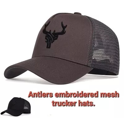 Antlers Embroidered Trucker Mesh Hat. Adjustable Snapback. Awesome Design. Cool. • $8.99