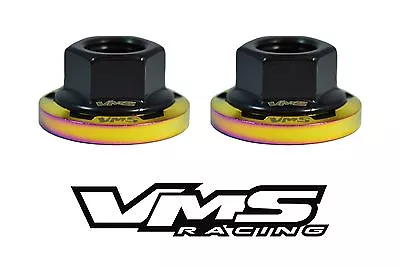 6 Vms Racing Strut Tower Dress Up Neochrome Washers & Black Nuts Mitsubishi • $39.95