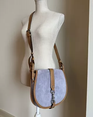 NEW UNUSED Michael Kors Jamie Lilac Leather Suede Saddle Bag • $18.50