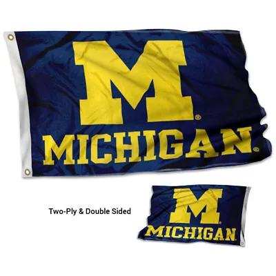 Michigan UM Wolverines Flag MW Double Sided Flag • $48.95