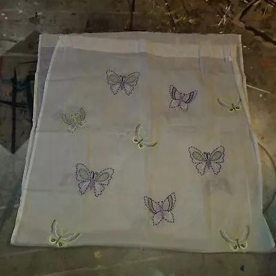 Pottery Barn Kids  Purple/Green Butterflies  Sheer Drape Panel 44  X 84  - 1 • $19.99