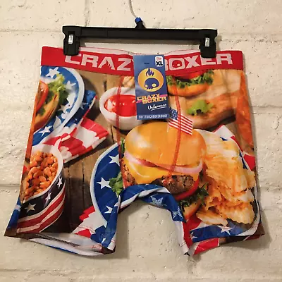 CHEESEBURGER Novelty Crazy Boxer Briefs Underwear Men's Size XL 40-42 NWT • $9.99