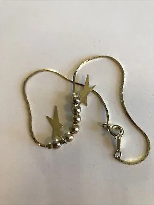 14k Gold ( Vintage?) Plated Star Bracelet Cobra Chain • $7