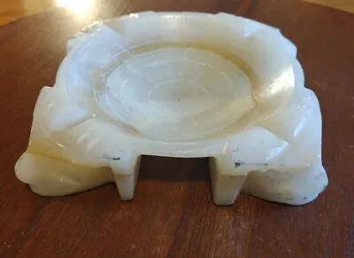 Vintage 5.5  Carved Mexican Onyx Stone Ash Tray • $19.95