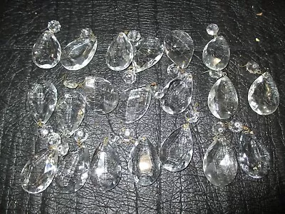 Vintage Chandelier Crystals Teardrop Prisms Lot Of 20 • $12