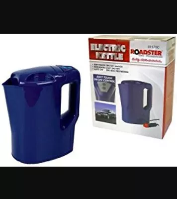 £21.85 • Buy 12v Electric Kettle Portable Van Car Lorry Cig Lighter 1ltr Plug In Motor Blue