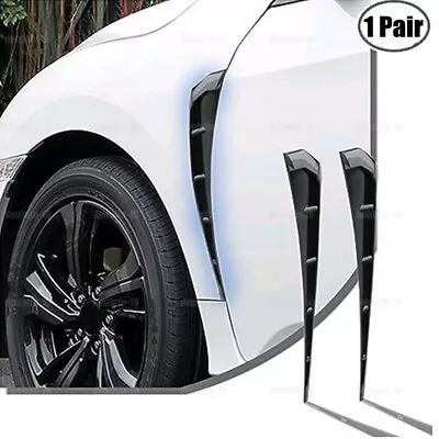 Car Side Fender Vent Air Wing Cover Body Trim Glossy Black 1 PAIR • $16.99