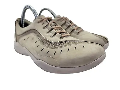 $34.99 • Buy Clarks Women's Wave.Wheel Light Tan Walking Suede Comfort Sneakers Shoes Sz 8 M