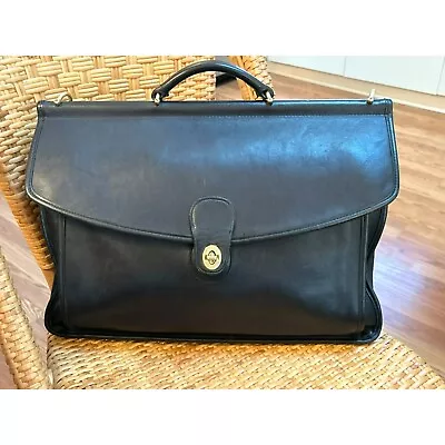 Vintage Coach 1996 Black Beekman Leather Briefcase Messenger Bag A6C-5266 USA • $149.31