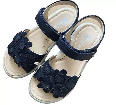 Naturino Girls Capri Ankle Strap Sandals Leather UK 11.5 EU 30 Navy Blue RRP £44 • £24
