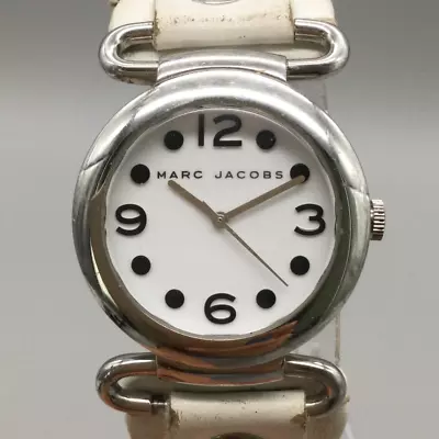 Marc By Marc Jacobs Molly Watch Women White Silver Tone Leather New Battery • $35.99