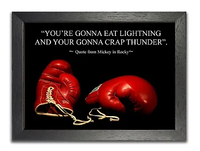£6.99 • Buy Boxing Inspiration Quote #5 Rocky Training Ring Gym Motivation Poster Sport Film