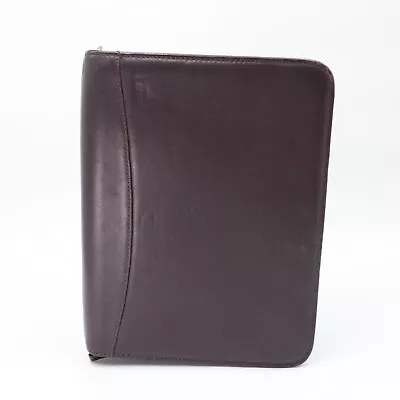 Vintage Franklin Covey Maroon Full Grain Nappa Leather Planner 7-Ring Binder USA • $39.99