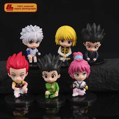 Anime Hunter GON Killua Kurapika Hisoka 6Pcs Sitting PVC Figure Statue Toy Gift • $33.43