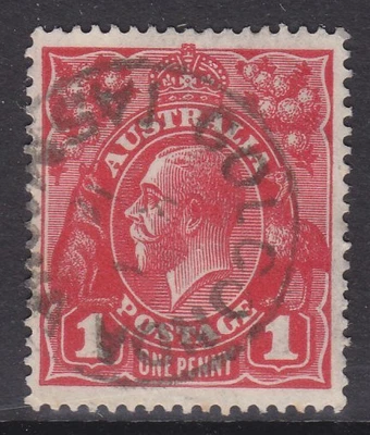 $7.60 • Buy KGV Heads Single Wmk 1d Red Die 1 FU *GOLCONDA TAS POSTMARK* SG 21c (BD2)