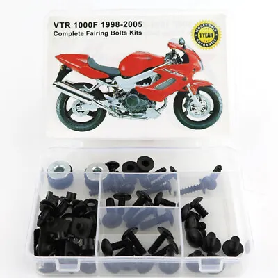 Fit For Honda VTR 1000F 1998-2005 Complete Fairing Bolts Kit Body Screws Black • $32.30