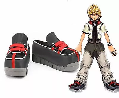 Kingdom Hearts ROXAS Costume Shoes Made Green Red Lace Platform Cosplay Boots：d • $46.99