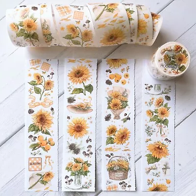 $3.95 • Buy Watercolour Sunflower Summer Holiday Washi Tape