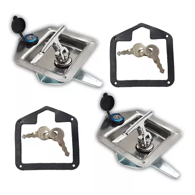 2pcs Trailer Door Latch T-handle Lock For Stainless Camper RV Truck Kit With Key • $25.32