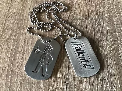 Fallout 4 Vault Boy Metal Dog Tags On Ball Chain (necklace) Brand New. • £3.99