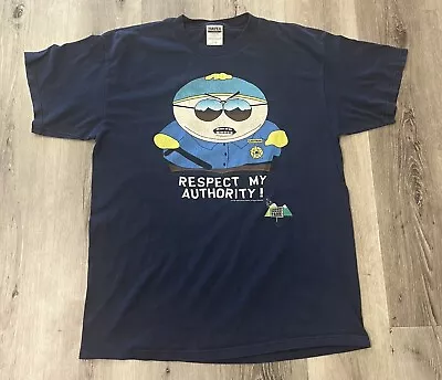 Vintage South Park Shirt Size XL Cartman Respect My Authority 1998 90s Cartoon • $25