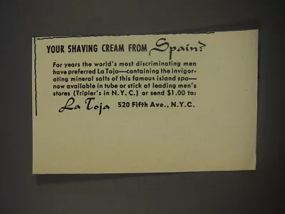 1956 La Toja Shaving Cream Ad - Your Shaving Cream From Spain? • $19.99