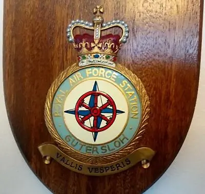 Old RAF Royal Air Force Station GUTERSLOH Squadron Crest Shield Plaque Pq • £110
