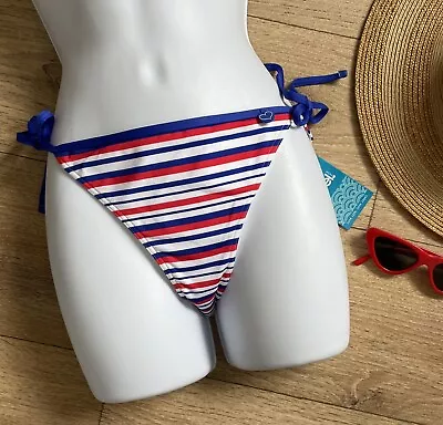 Cute Mix & Match Nautical Red White & Blue Stripe Tie Side Bikini Briefs Bottoms • £3.95