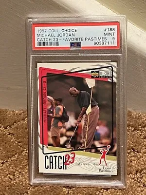 1997 Collector Choice Michael Jordan MJ PSA 9 #188 Golfing Golf Card NEW CASE • $39.95