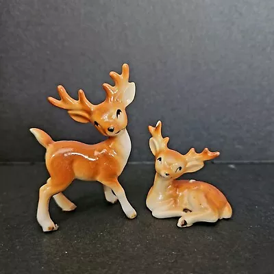 Vintage Ceramic Miniature Deer Figurines Bucks Antlers Japan Hegan Renaker? MCM • $21.73