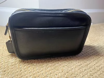 Vintage Coach Multi Compartment Black Leather Crossbody Bag • $64.99