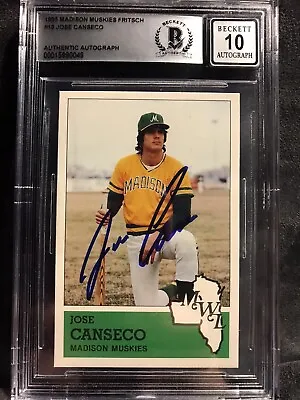 1983 Fritsch Madison Muskies #13 Jose Canseco RC Rookie Signed Auto 10 Beckett  • $99