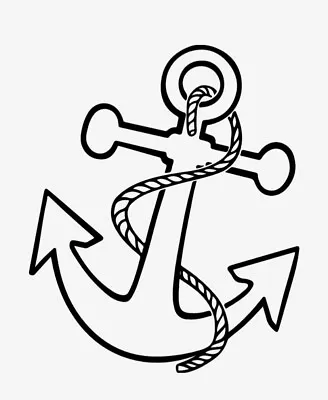 Anchor Sticker Vinyl Decal - Nautical Boat Naval Ocean Sea Car Window Bumper • $4.25