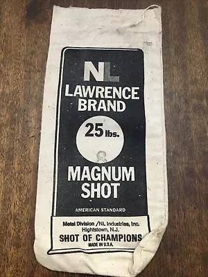 Lawrence Brand Chilled Lead Shot 25lbs #8 EMPTY Canvas Bag • $15.99