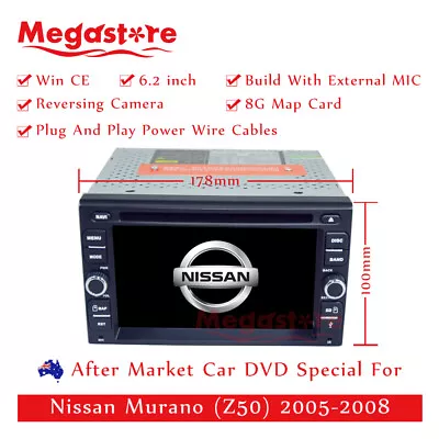 6.2  Car DVD GPS Head Unit Player Stereo Radio Navi For Nissan Murano (Z50) • $349.90