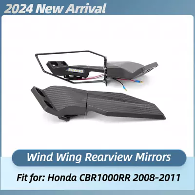 Rearview Wing Mirrors W/ LED Turn Signals Lights For Honda CBR1000RR 2008-2011 • $45.50